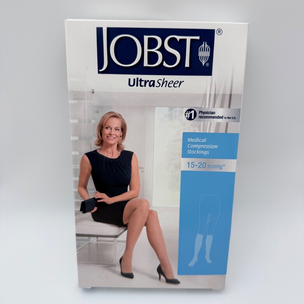 JOBST UltraSheer 15-20 mmHg Medical Compression Knee High Stockings Beige New‎